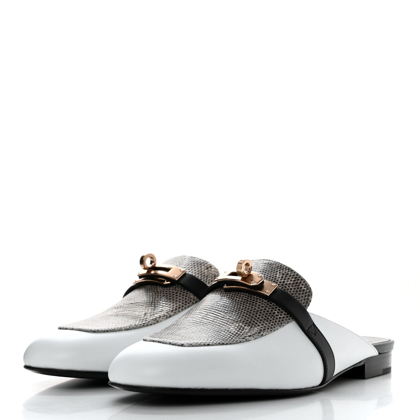 Lizard Calfskin Oz Mules 39 Ombre