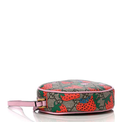 Gucci GG Supreme Monogram Strawberry Round Wrist Wallet 4 of 10