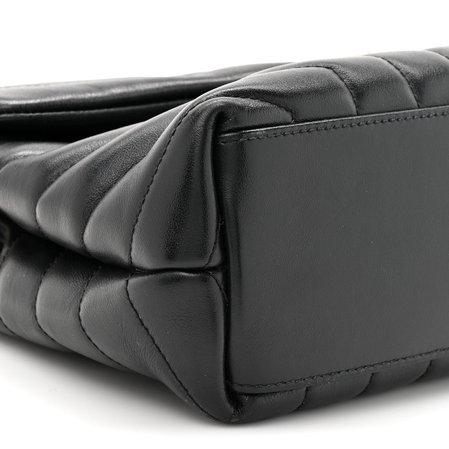 Saint Laurent Calfskin Y Quilted Monogram Small Loulou Chain Satchel Black Black 11 of 14