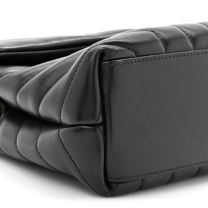 Saint Laurent Calfskin Y Quilted Monogram Small Loulou Chain Satchel Black Black 11 of 14