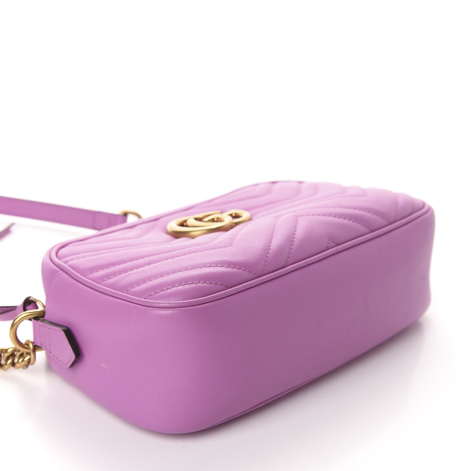 Gucci Calfskin Matelasse Small GG Marmont Chain Shoulder Bag Candy Mousse 4 of 11