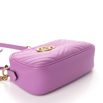 Gucci Calfskin Matelasse Small GG Marmont Chain Shoulder Bag Candy Mousse 4 of 11