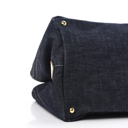 Prada Denim Logo Tote Blue Rosso 8 of 9