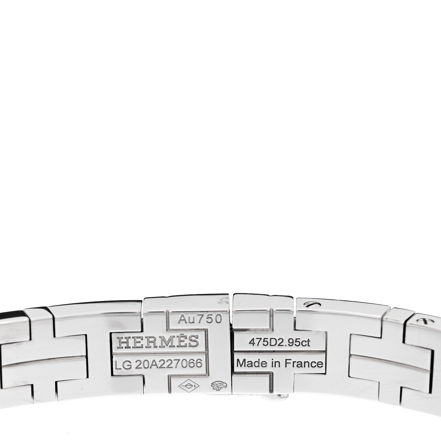 Hermes 18K White Gold Diamond Kilim Bracelet LG 3 of 3