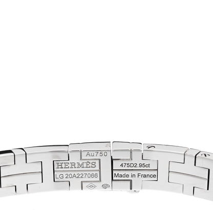 Hermes 18K White Gold Diamond Kilim Bracelet LG 3 of 3