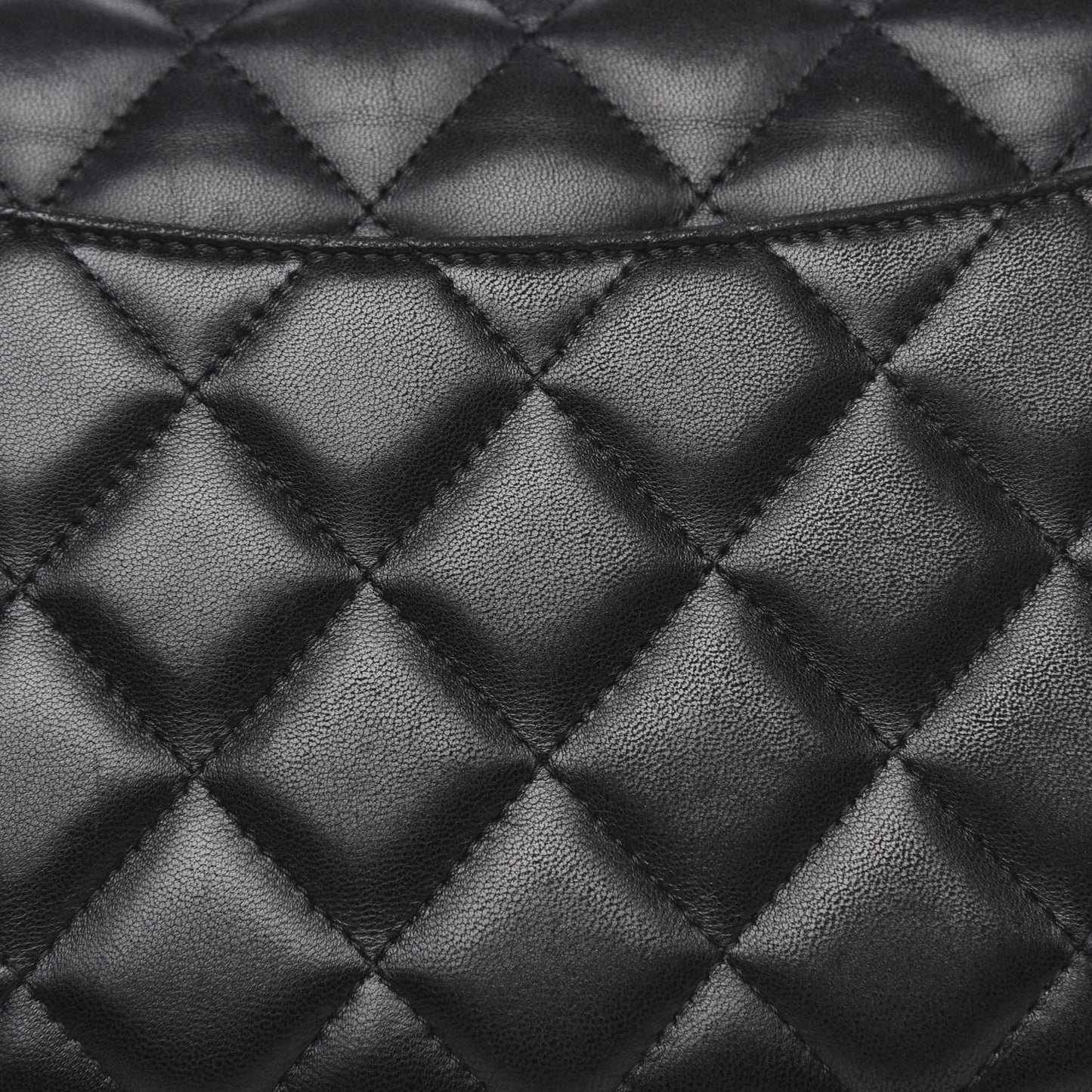Lambskin Quilted Jumbo Double Flap Black