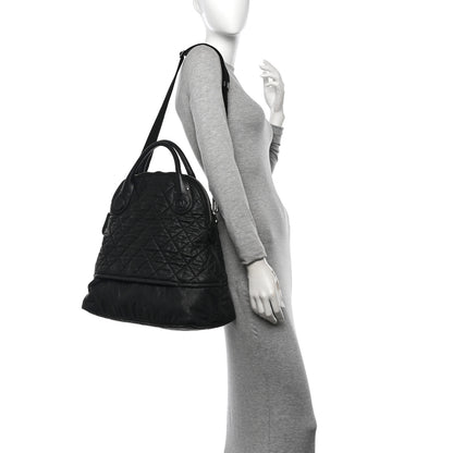 Chanel Coated Canvas Quilted Medium Garment Travel Bag Black 2 of 11