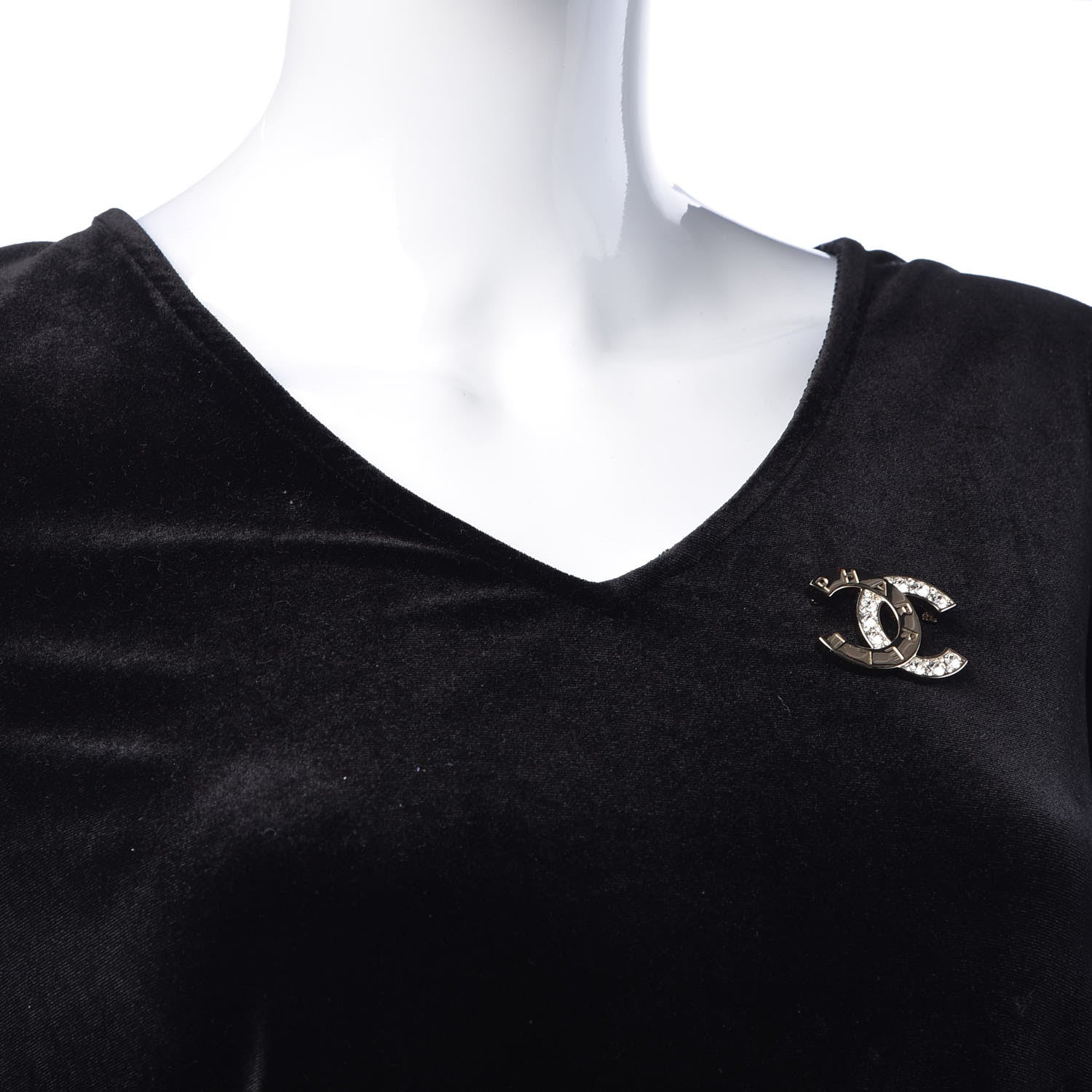Chanel Crystal CC Pharrell Brooch Gold 2 of 5
