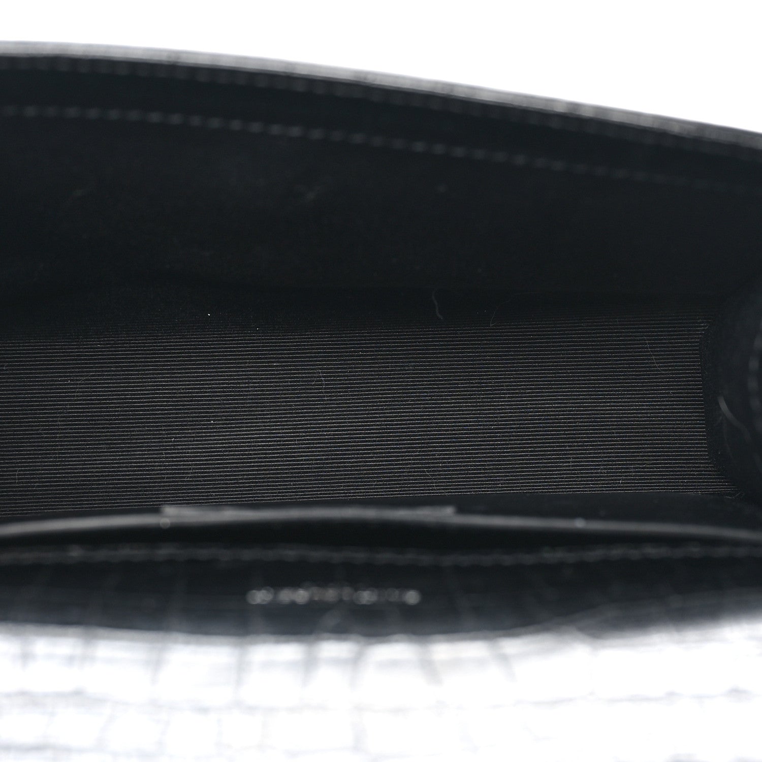 Saint Laurent Calfskin Crocodile Embossed Small Classic Monogram Kate Tassel Satchel Black 5 of 10