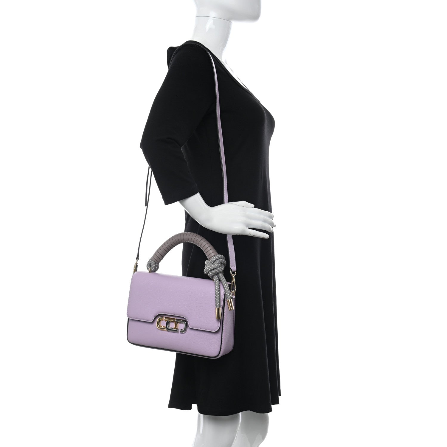 Marc Jacobs Textured Calfskin The J Link Shoulder Bag Orchid 2 of 11