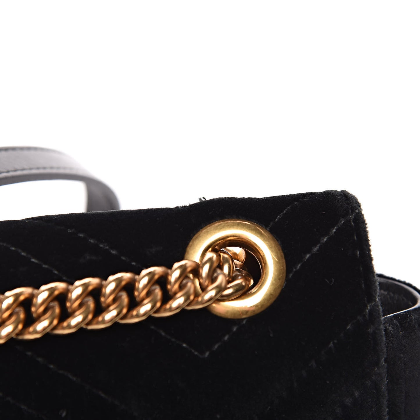 Velvet Matelasse Mini GG Marmont Shoulder Bag Black