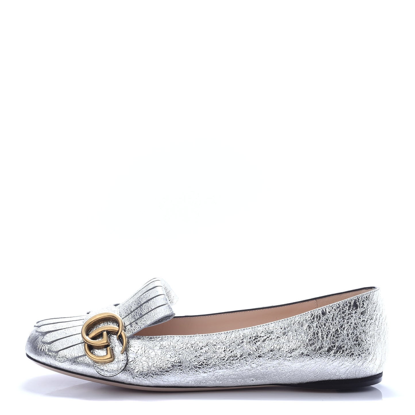 Galassia GG Marmont Fringe Flats 38 Argento