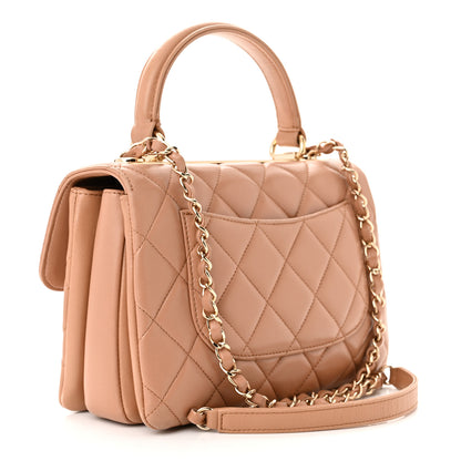 Chanel Lambskin Quilted Small Trendy CC Flap Dual Handle Bag Camel 3 of 11