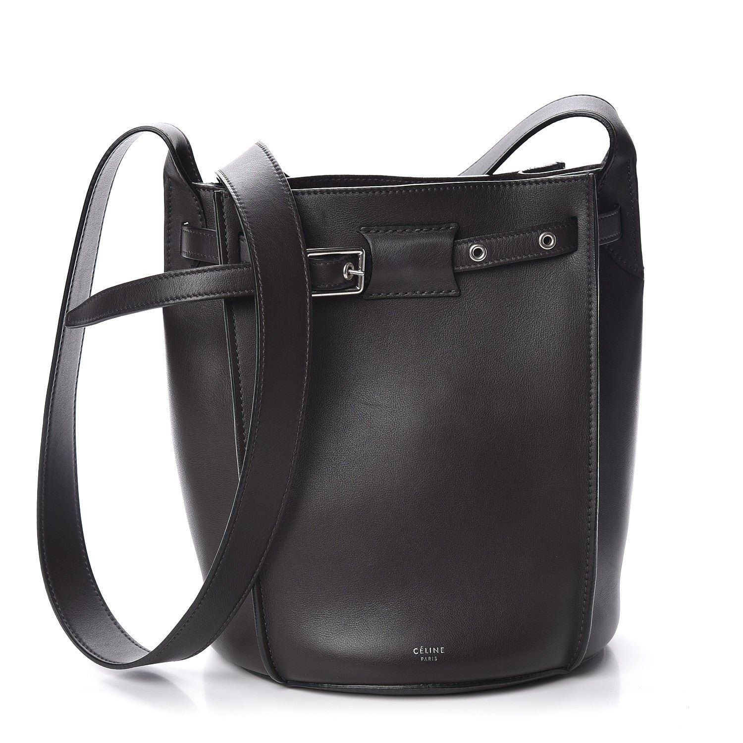 Celine Smooth Calfskin Long Strap Big Bucket Bag Liquorice 1 of 9