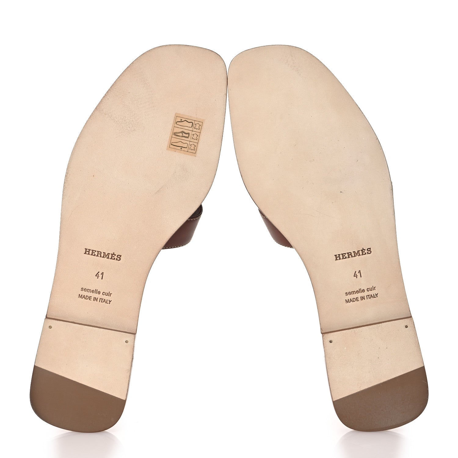 Hermes Box Calfskin Oran Sandals 41 Gold 6 of 10