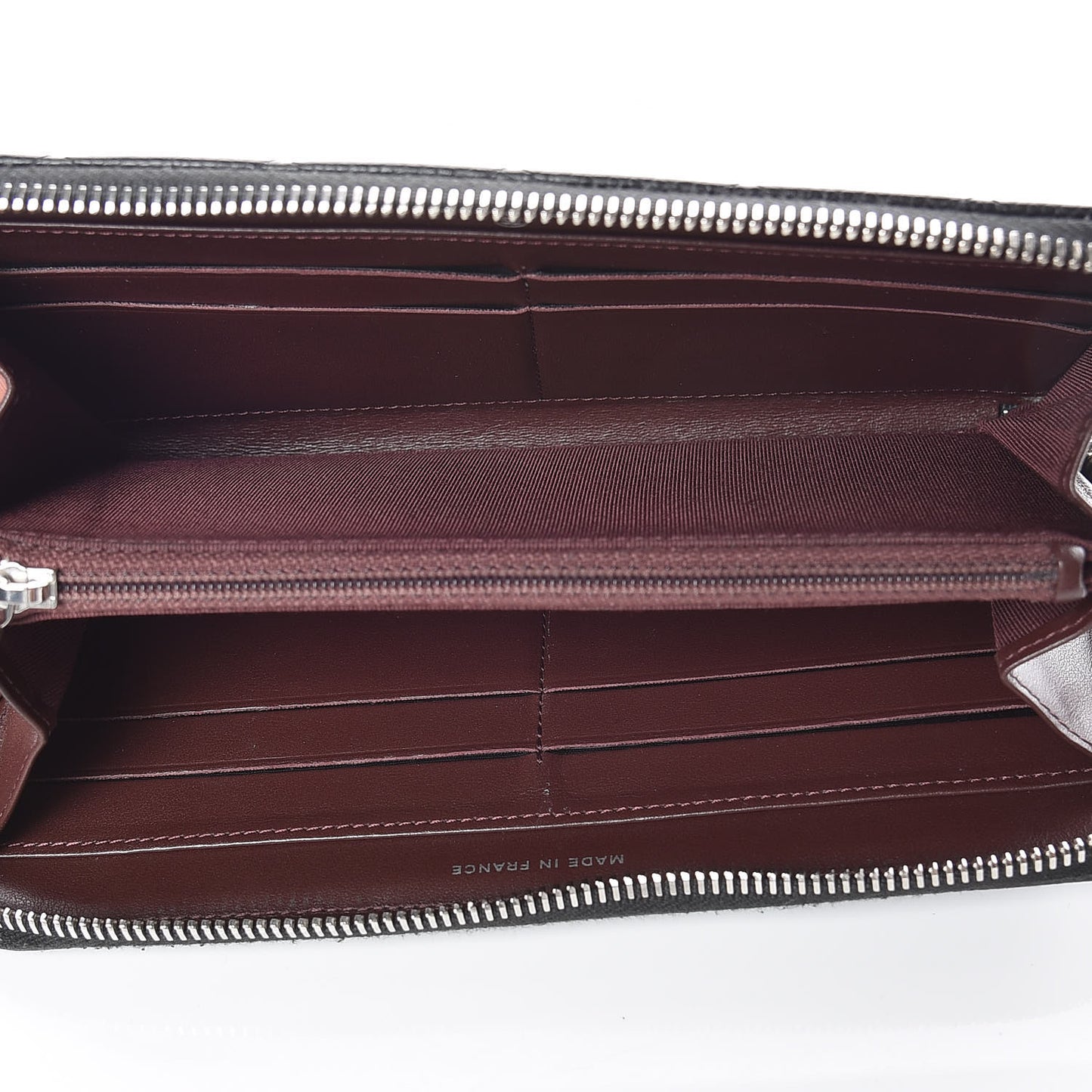 Caviar Quilted Large Gusset Zip Around Wallet Black
