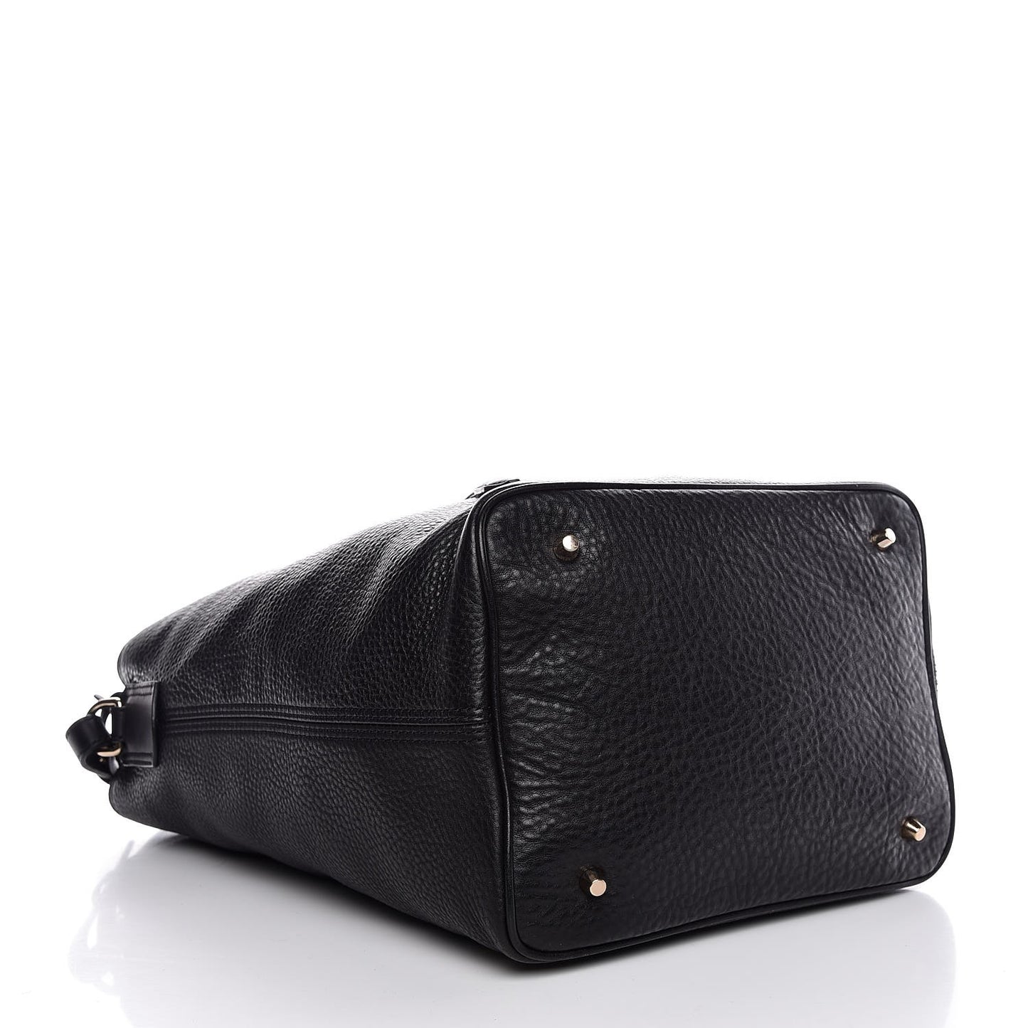 Grainy Calfskin Medium Check Ashby Hobo Black