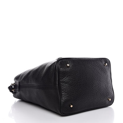 Burberry Grainy Calfskin Medium Check Ashby Hobo Black 5 of 8