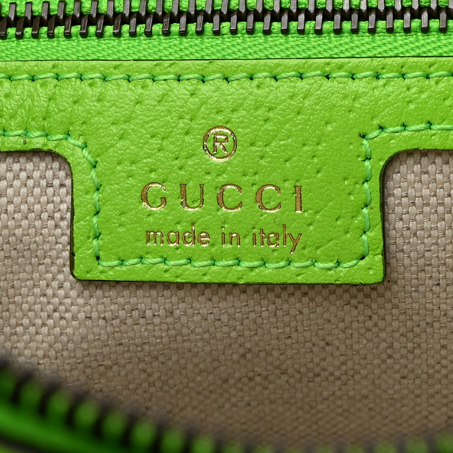 GG Supreme Monogram Textured Dollar Calfskin Web Ophidia Wristlet Shoulder Bag Beige Ebony Green