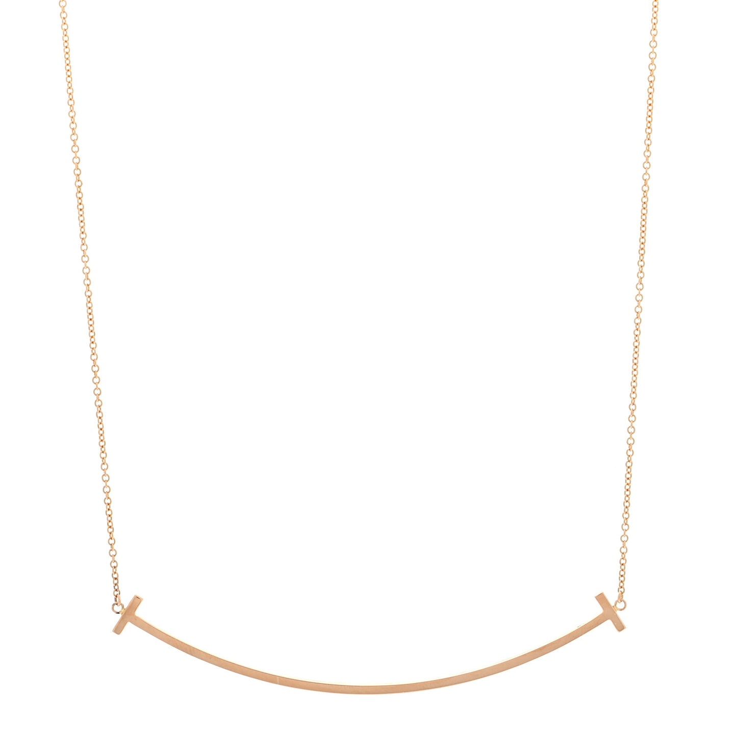 18K Rose Gold T Smile Pendant Necklace