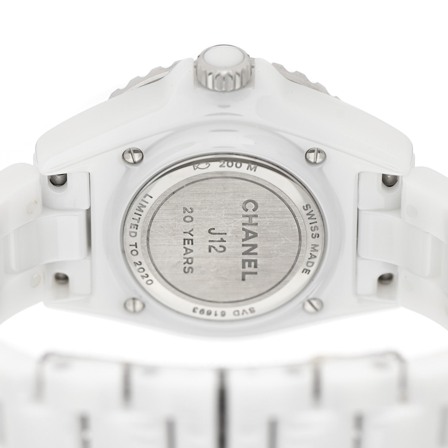 Chanel Stainless Steel Ceramic Diamond 33mm J12 Limited Edition Quartz Watch White 4 of 5
