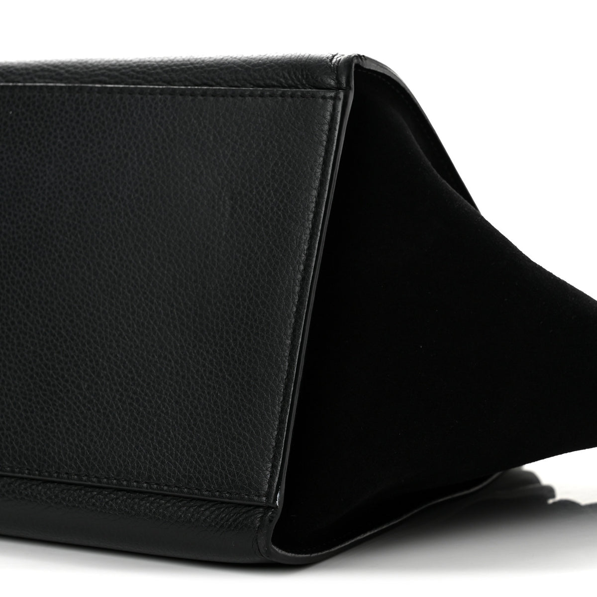 Celine Drummed Calfskin Suede Medium Trapeze Black 9 of 14