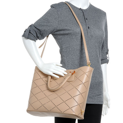 Prada Saffiano Perforated Tote Sabbia 2 of 8