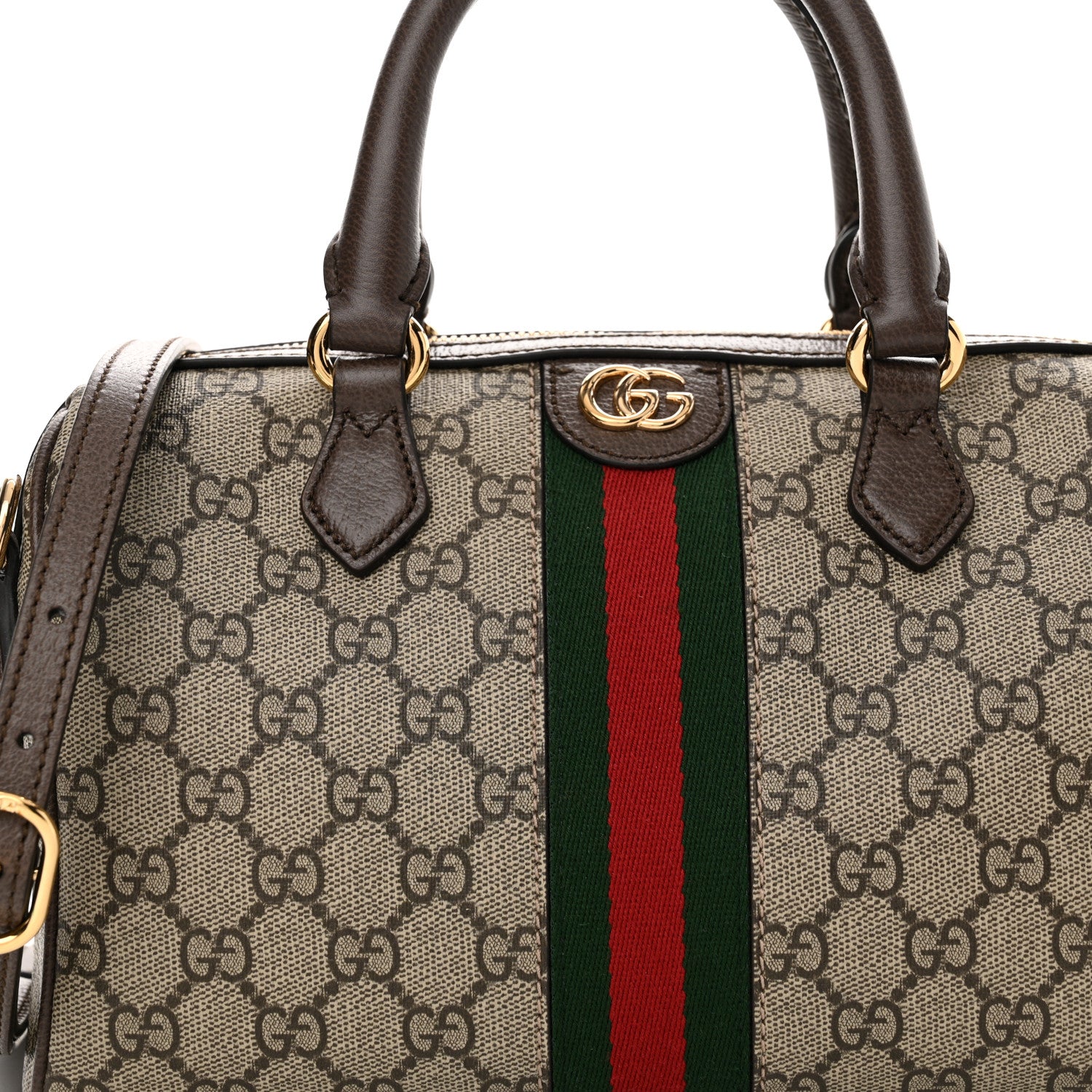 Gucci GG Supreme Monogram Web Small Ophidia Top Handle Bag Beige Ebony 8 of 10