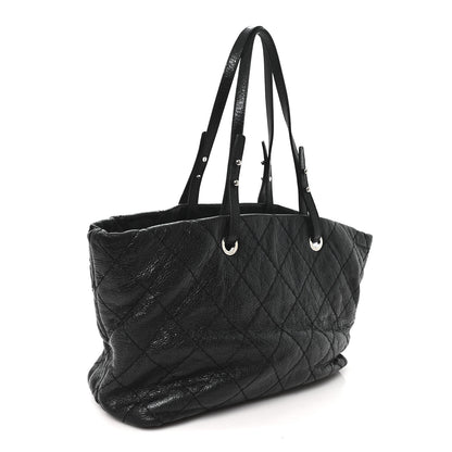 Chanel Glazed Calfskin Large On The Road Tote Black 3 of 10