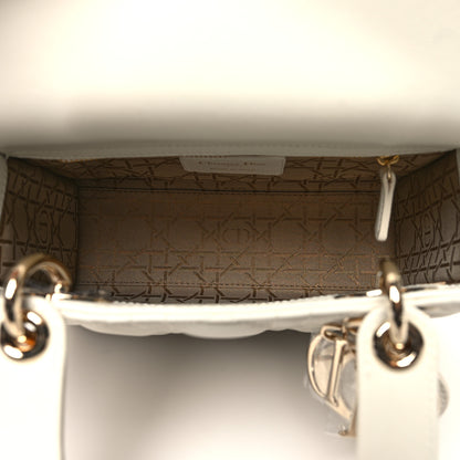 Christian Dior Lambskin Cannage Small My ABCDior Lady Dior White 5 of 11