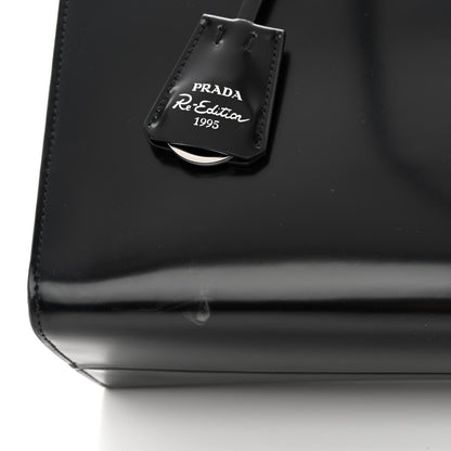Prada Spazzolato Large Re-Edition 1995 Double Handle Handbag Black 13 of 14