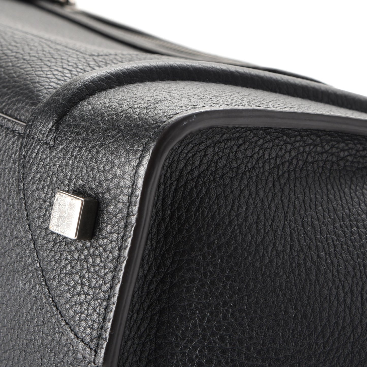 Drummed Calfskin Mini Luggage Black