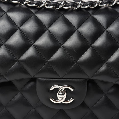 Chanel Lambskin Quilted Jumbo Double Flap Black 10 of 10