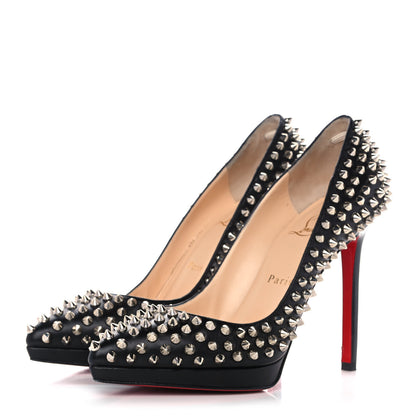 Christian Louboutin Nappa Pigalle Plato Spikes 120 Pumps 37.5 Black 3 of 10
