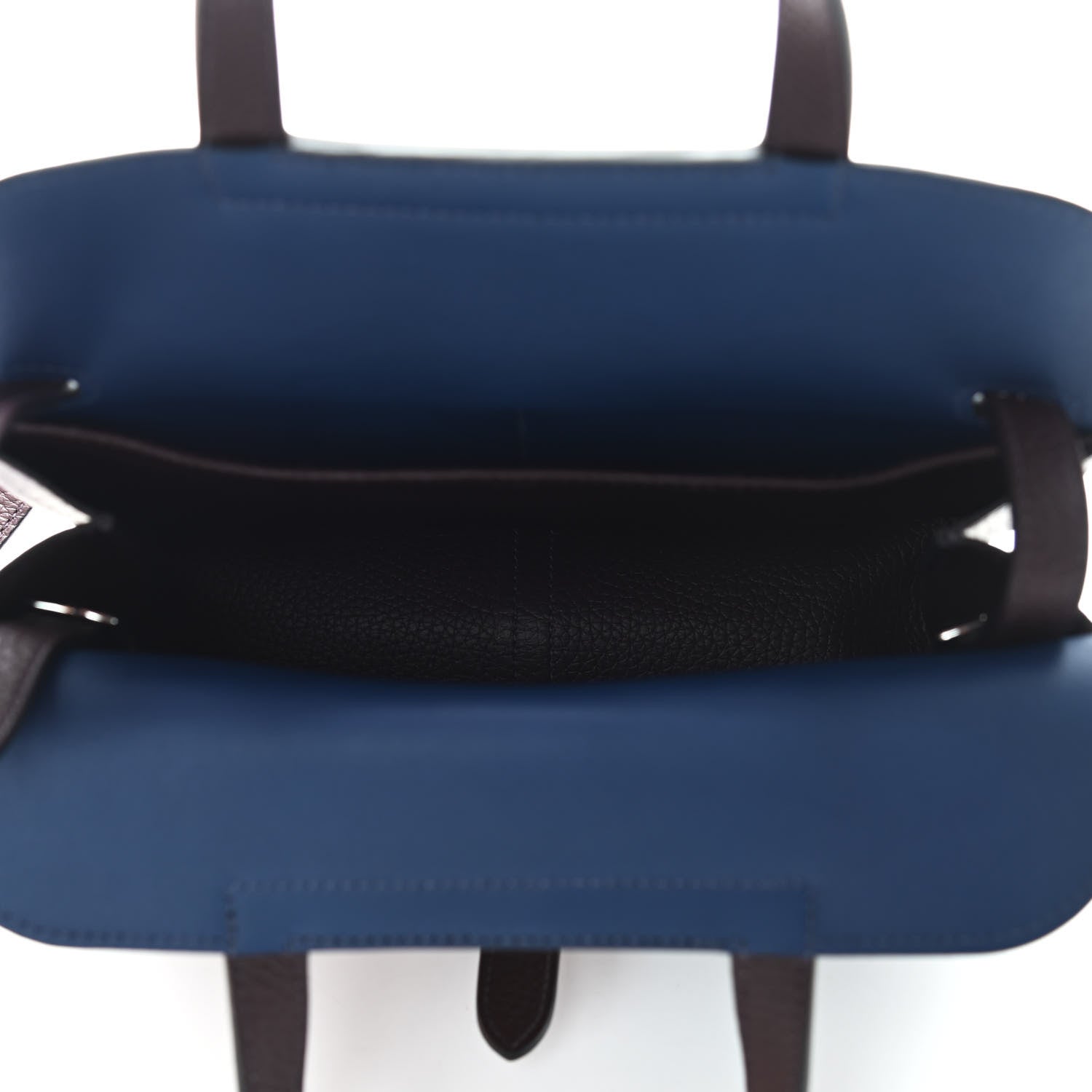 Hermes Taurillon Clemence Verso Halzan 25 Rouge Sellier Bleu Saphir 4 of 8