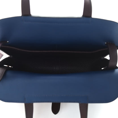 Hermes Taurillon Clemence Verso Halzan 25 Rouge Sellier Bleu Saphir 4 of 8