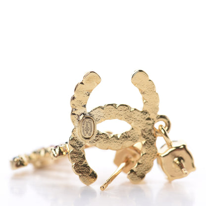 Chanel Crystal Over The Rainbow CC Drop Earrings Gold Multicolor 4 of 4