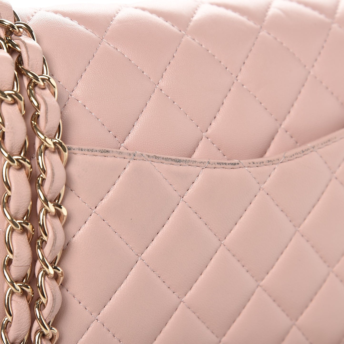 Lambskin Quilted Medium Double Flap Light Pink