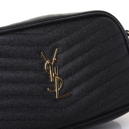 Saint Laurent Grain De Poudre Matelasse Monogram Mini Lou Camera Bag Black 10 of 15