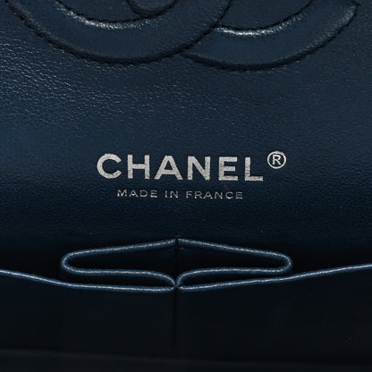 Chanel Lambskin Quilted Medium Double Flap Dark Blue 6 of 9