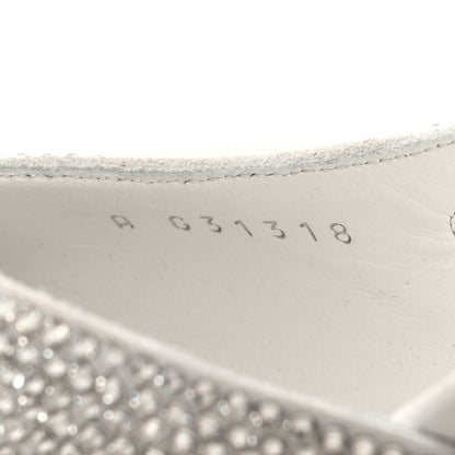 Chanel Strass Grosgrain Cap Toe CC Slingback Pumps 37 Silver Black 6 of 8