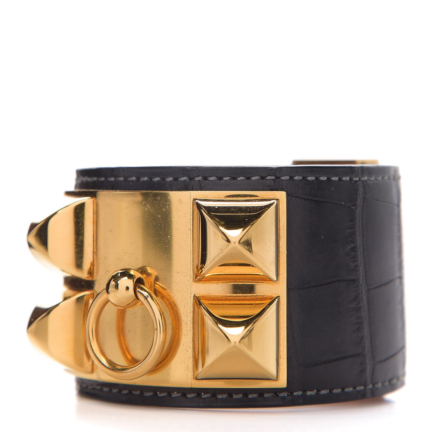 Matte Alligator Collier De Chien CDC Bracelet S Black