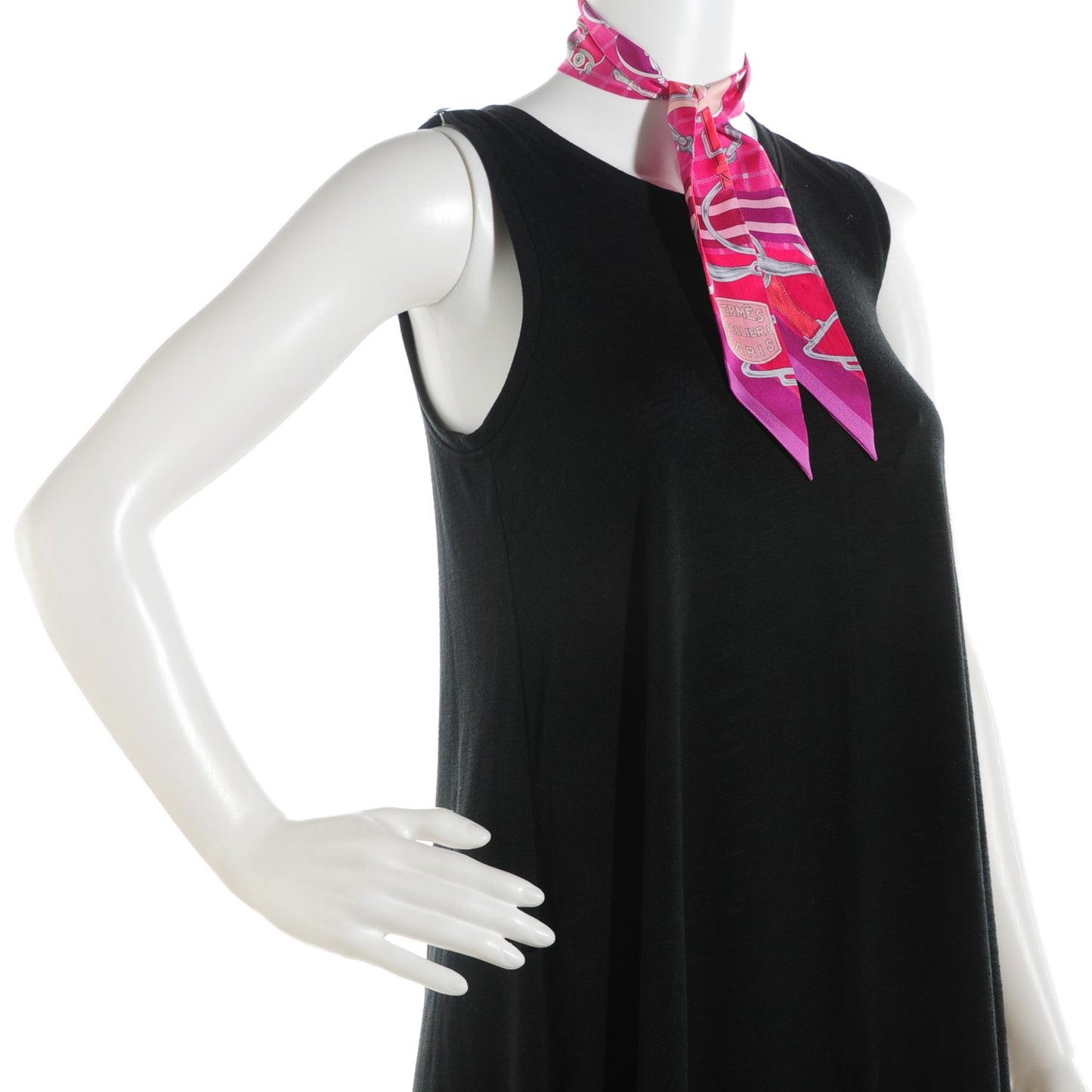 Silk Tatersale Twilly Fuchsia Rouge Vif Corail