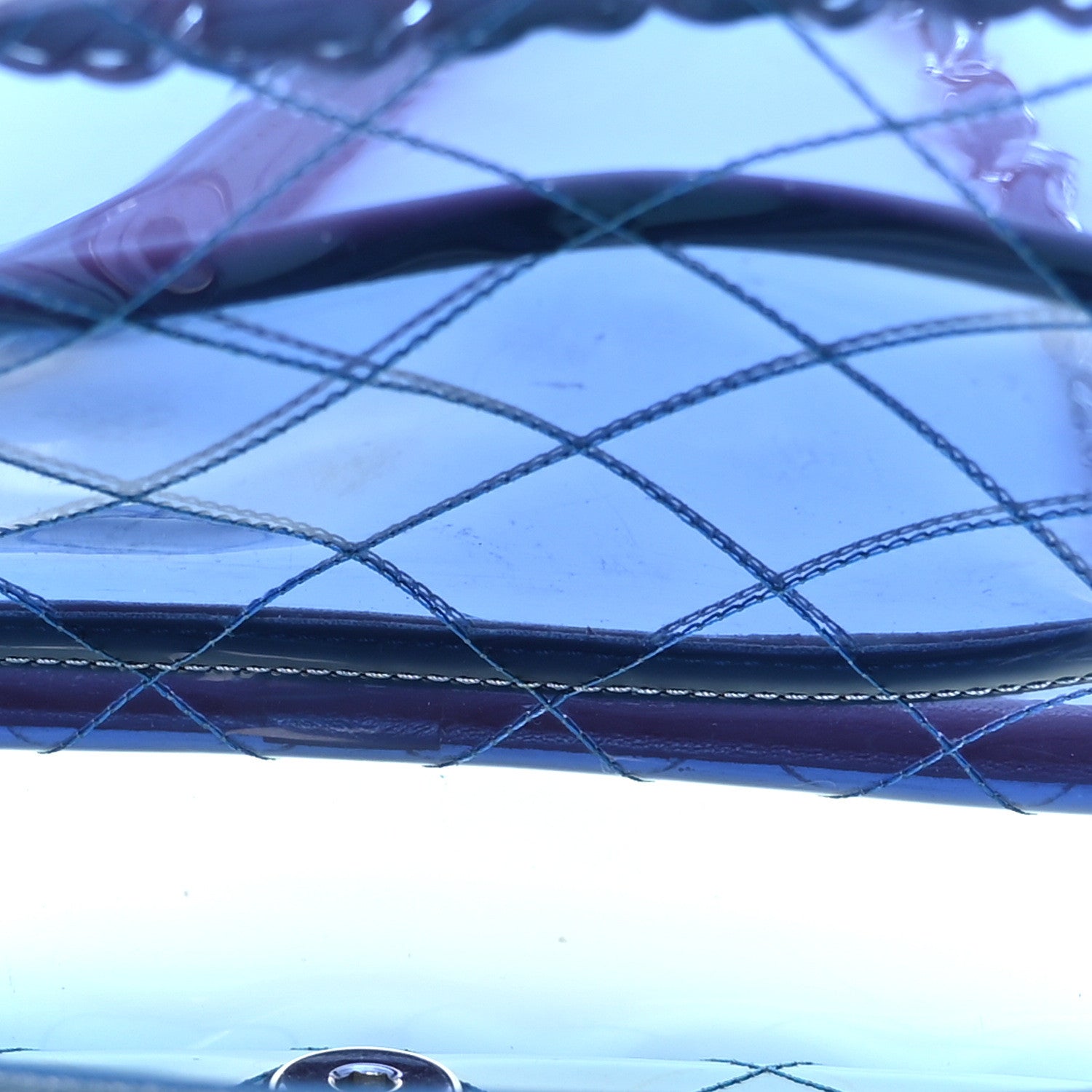 Chanel PVC Lambskin Stitched Medium Coco Splash Flap Blue 5 of 10