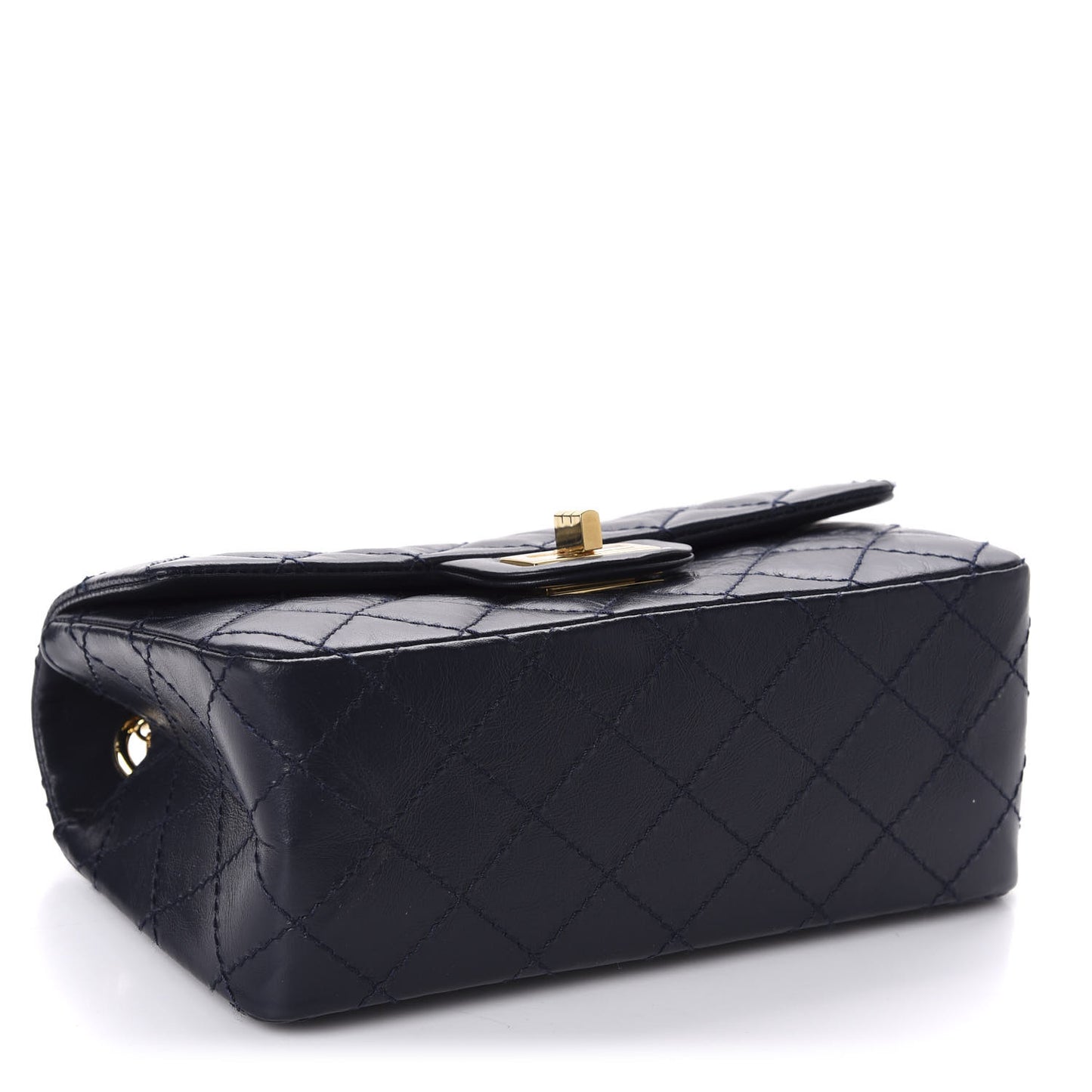 Aged Calfskin Quilted 2.55 Reissue Mini Flap Navy