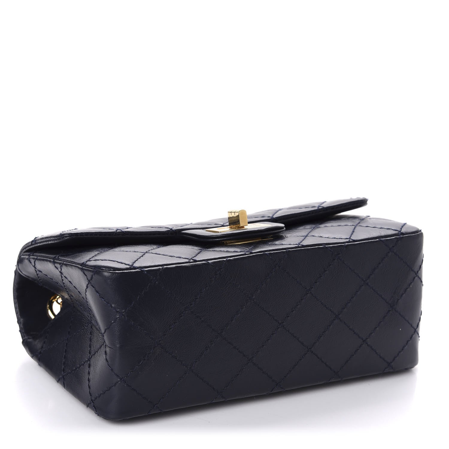 Chanel Aged Calfskin Quilted 2.55 Reissue Mini Flap Navy 4 of 11