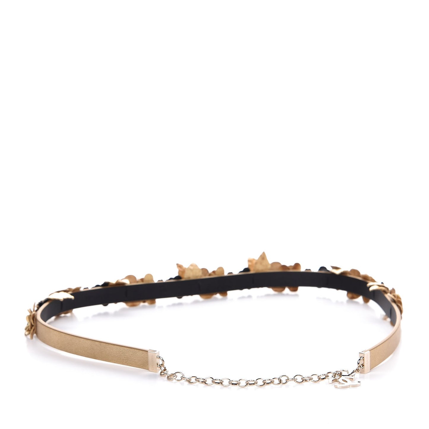Metallic Lambskin CC Belt 75 30 Gold