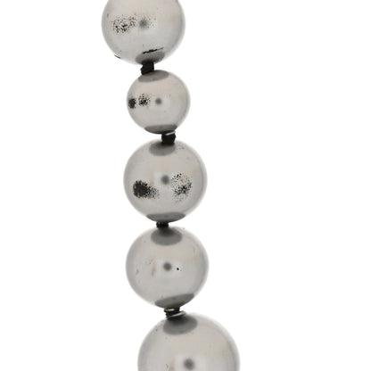 Chanel Crystal Baguette Graduated Pearl CC Short Necklace Silver Grey 6 of 7