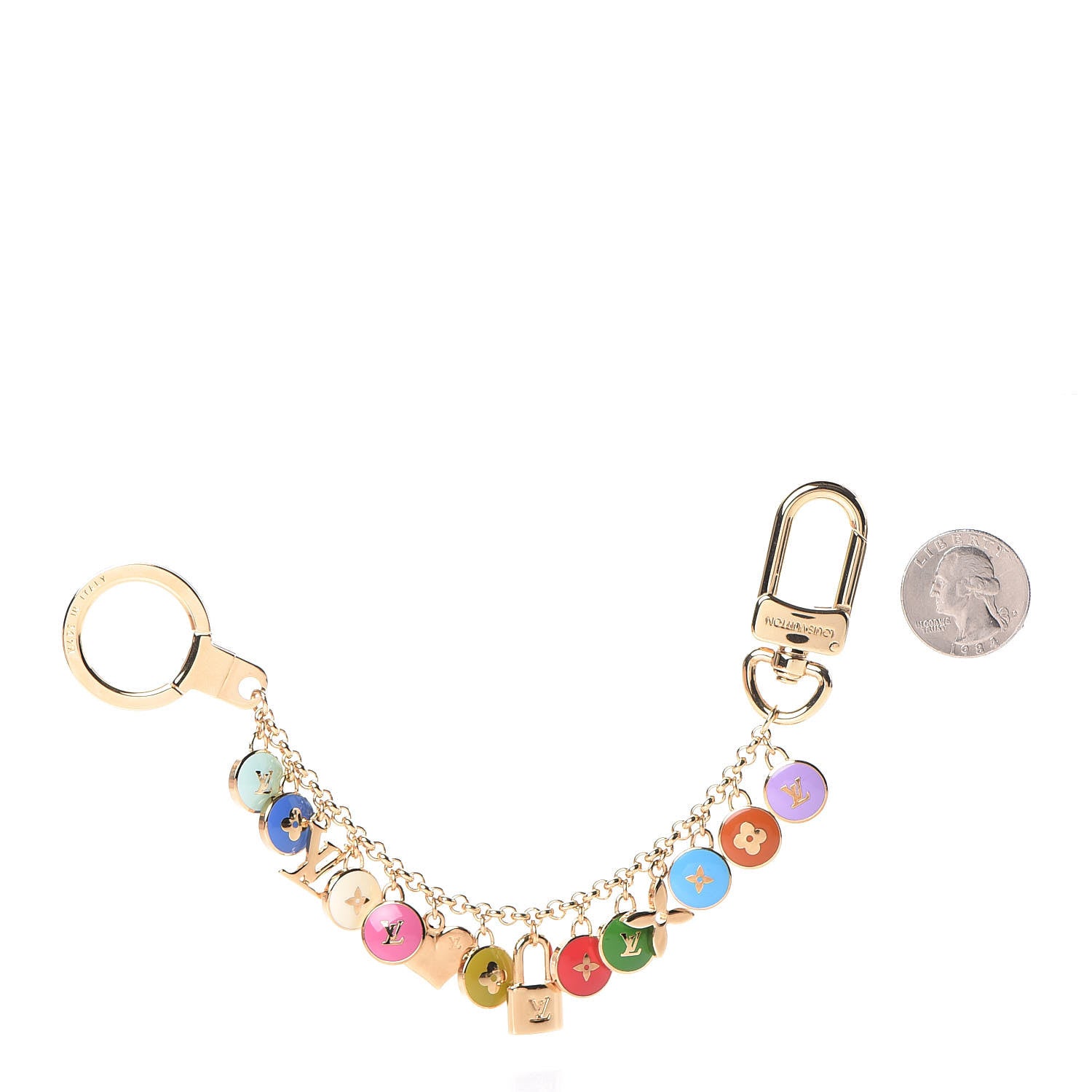 Louis Vuitton Metal Enamel Pastilles Key Chain Bag Charm Multicolor 2 of 4