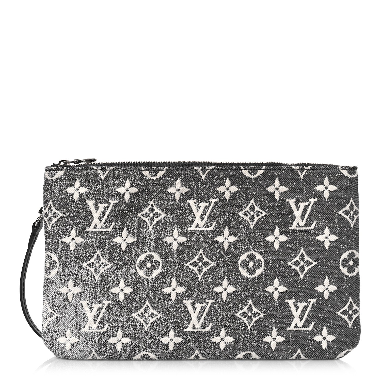 Louis Vuitton Denim Monogram Jacquard Neverfull MM GM Pochette Gray 1 of 8